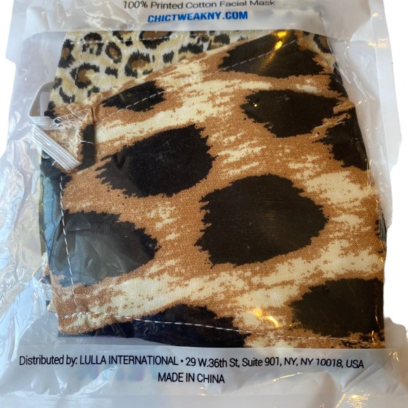 Chic Tweak Cotton Animal Print Face Masks Set of 2 NWT - Picture 2 of 3